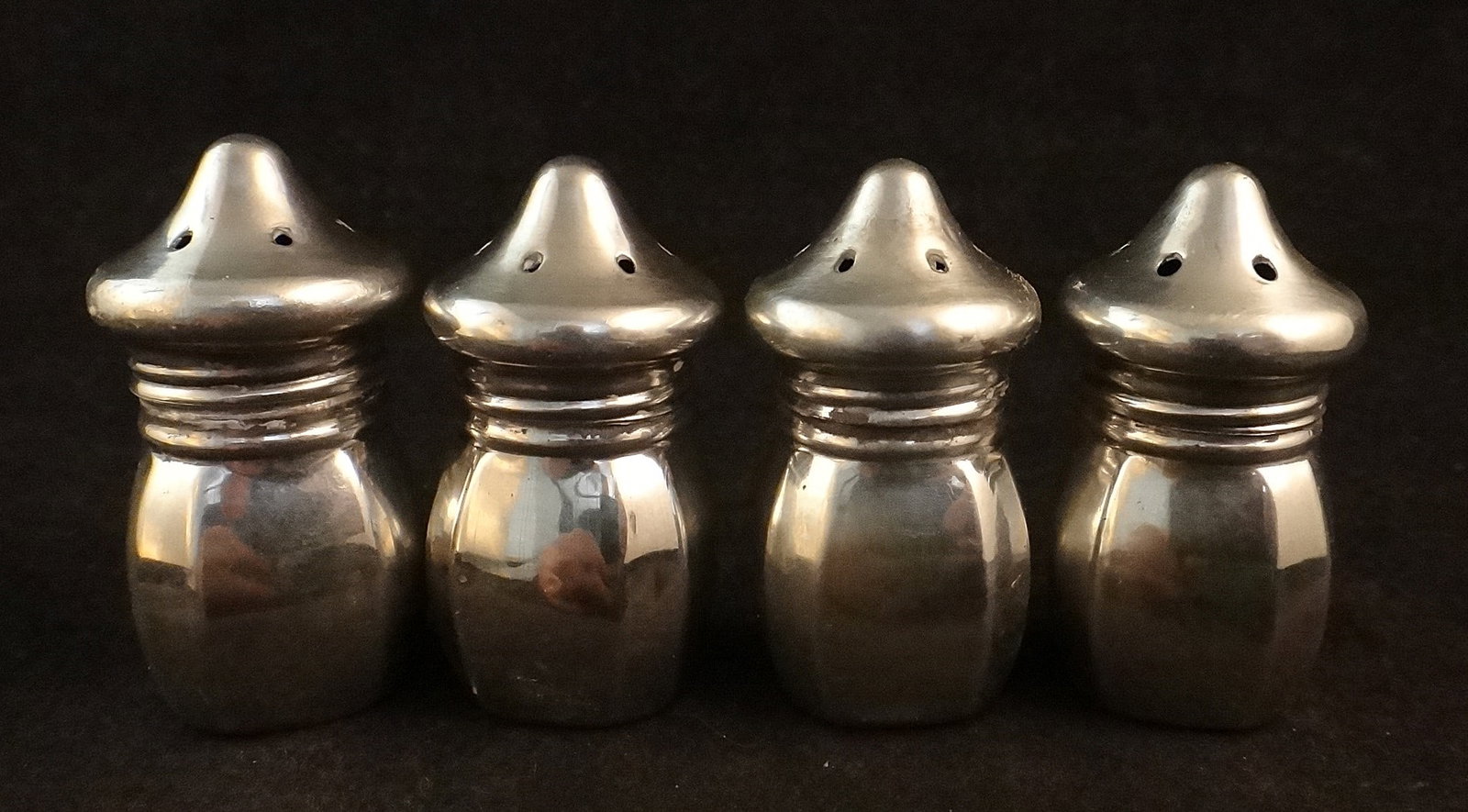 2 Pair (4) Vintage Salt & Peppers- Octagonal Shaped Bodies. (1 of 5)