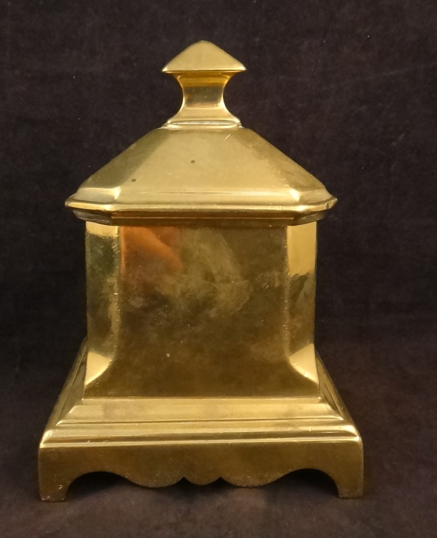English Georgian Solid Brass Tobacco Box. (1 of 8)