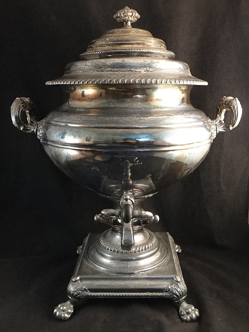 Antique English Geo IV Sheffield Silver Plated Tea Urn. Circa 1830’s. (1 of 12)