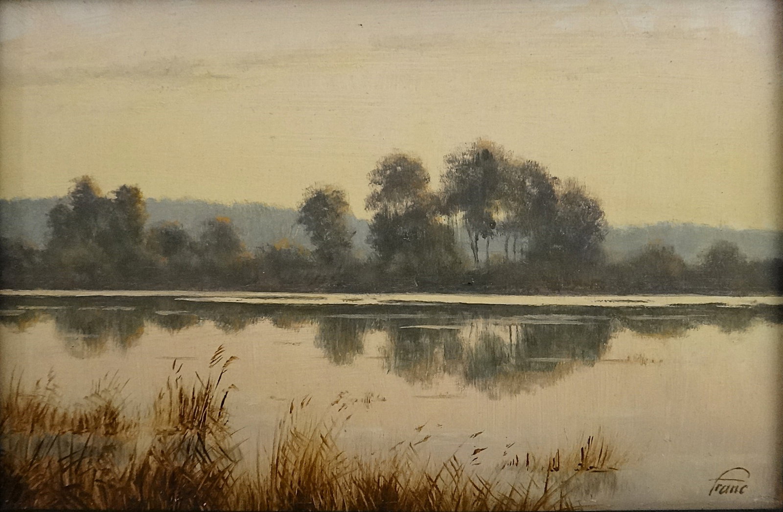 Vintage Oil on Masonite of a Lake Scene (1 of 6)