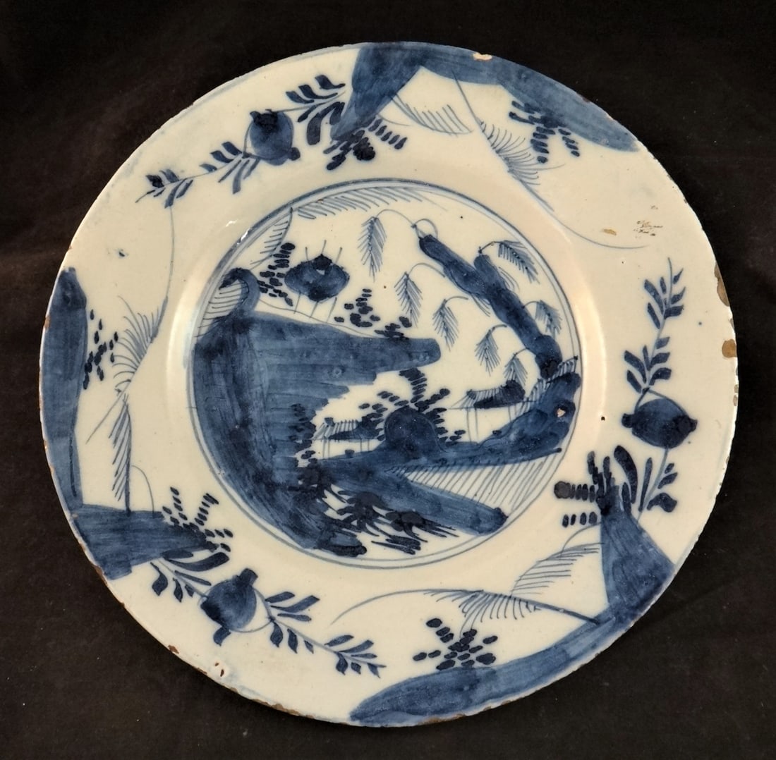 Rare 18th cent. Delft Tin Glazed Blue & White Pottery Bowl. (1 of 8)