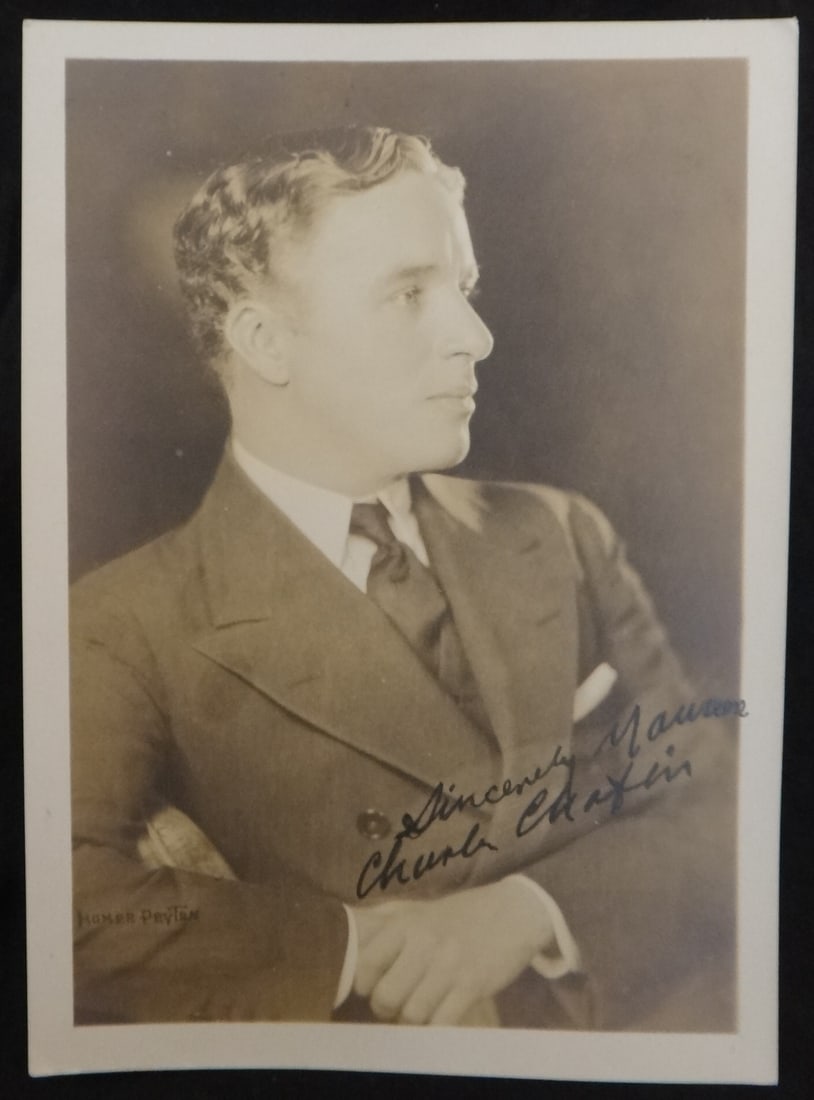 Rare Original Autographed Photo of Charlie Chaplin (1 of 4)