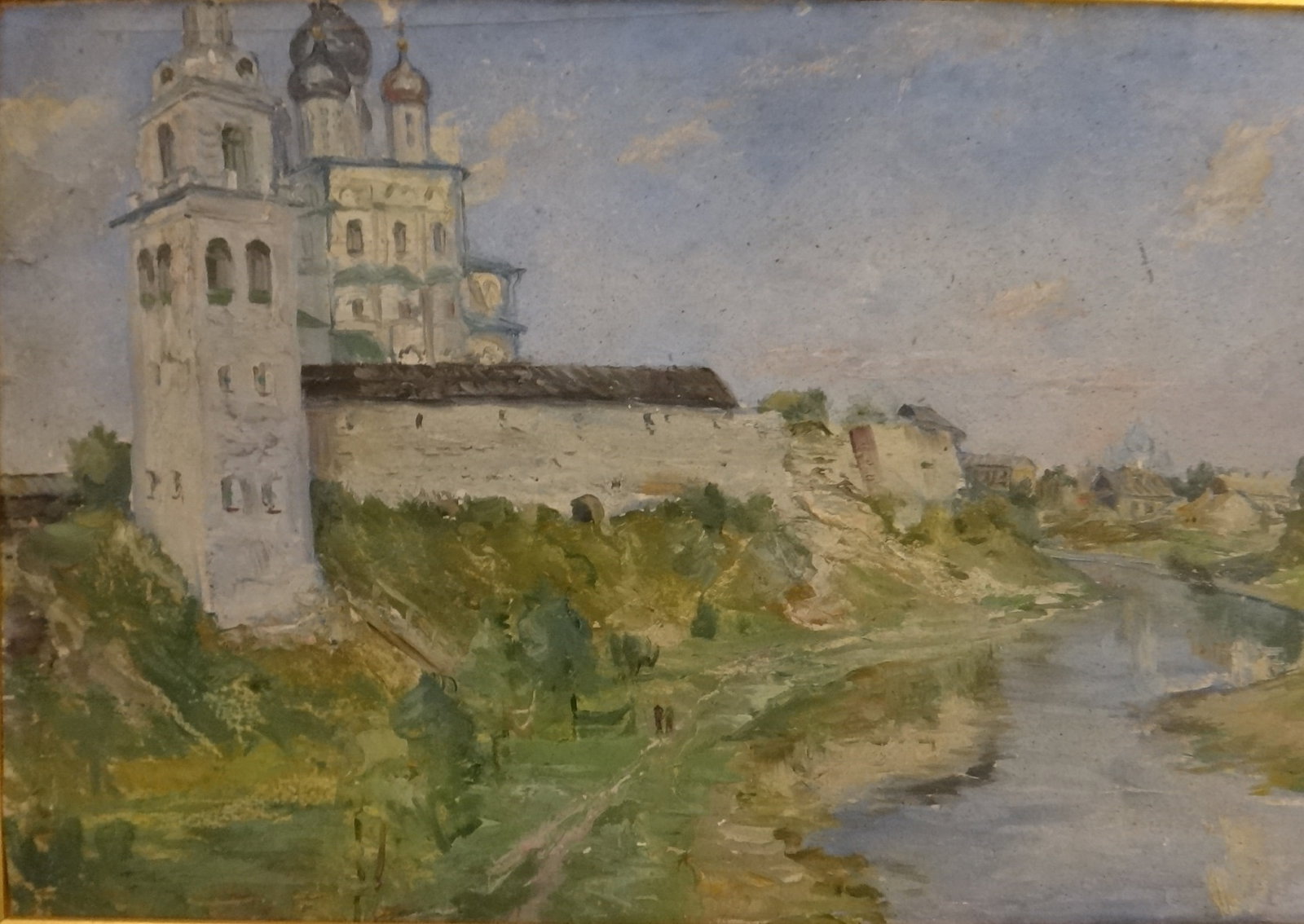 1895 Russian Oil on Canvas, Autumn Day w/ Rabroccolo (1 of 7)