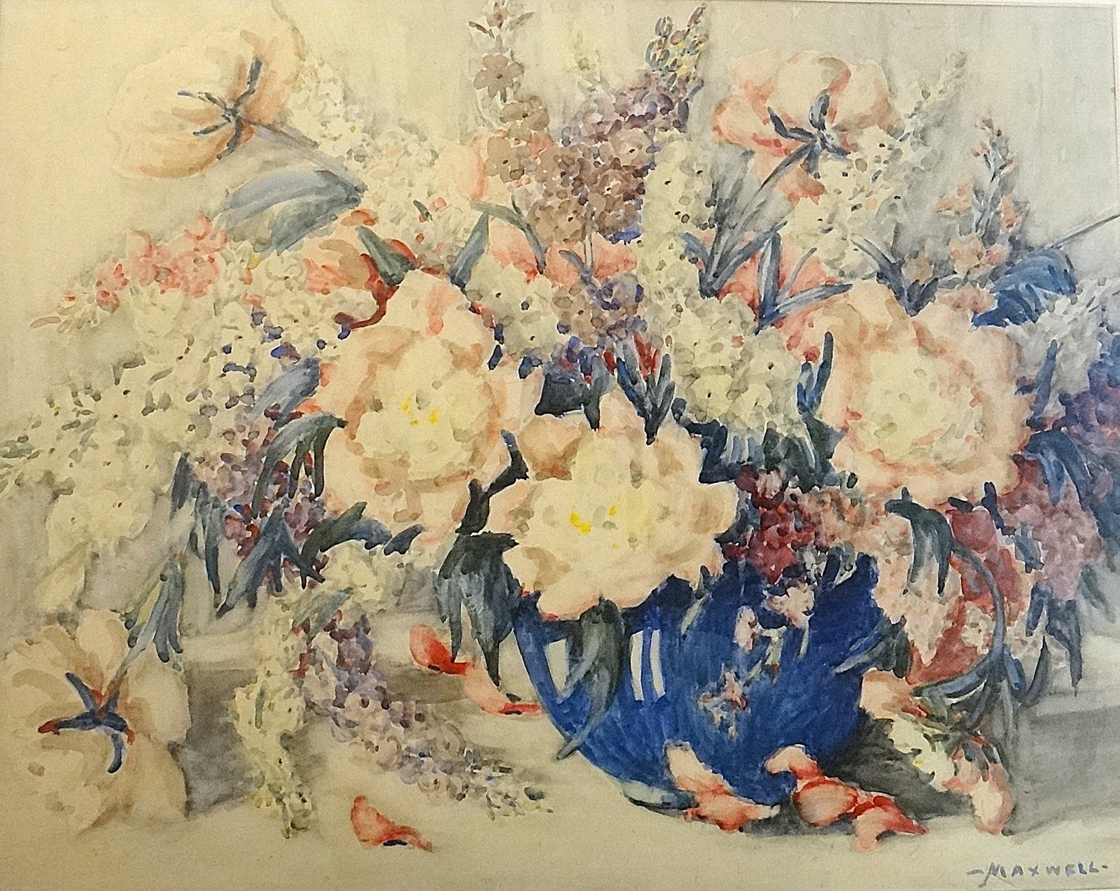 Laura W Maxwell Original Watercolor – Still life, Signed (1 of 5)