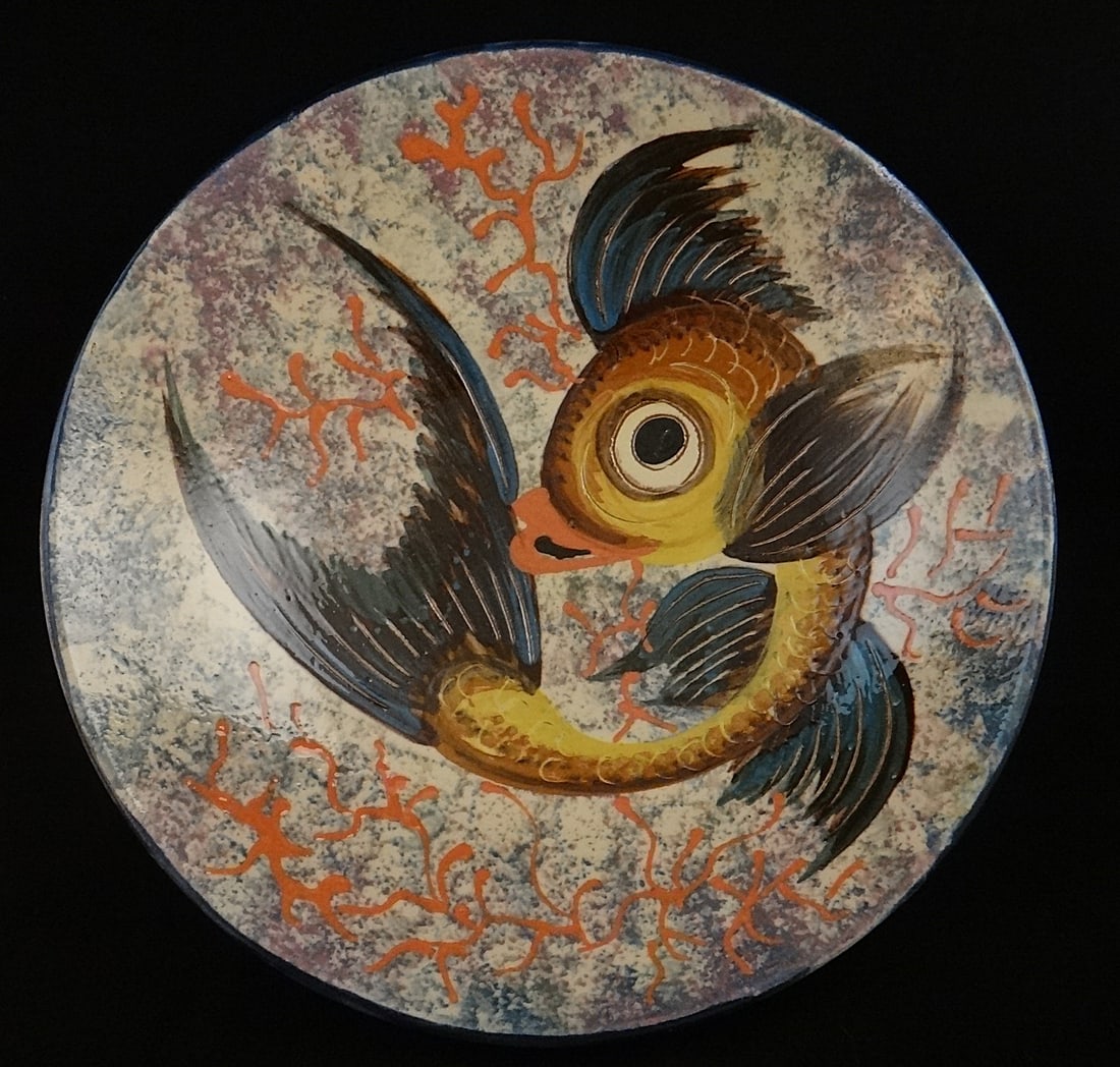 Vintage Spanish Puigdemont Ceramic Art Bowl, (1 of 6)