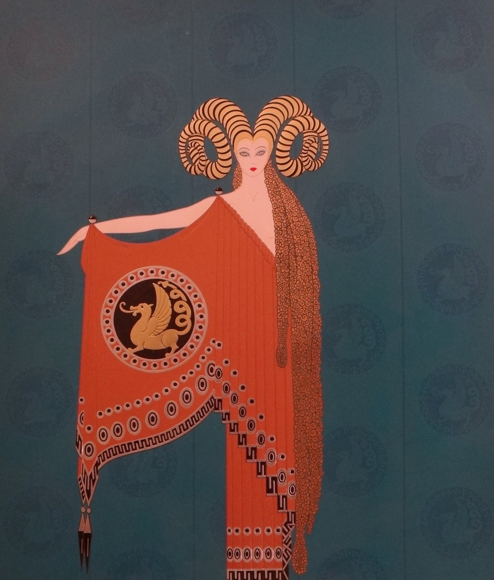 Original Art Deco Erte’ Serigraph: Golden Fleece (Myth & Magic).: Original Art Deco Erte’ Serigraph: Golden Fleece (Myth & Magic). Pencil Signed by Erte’ & numbered 89/300 with embossed blind stamp lower right. Image measures 22 ½” x 27 ¾&rdq
