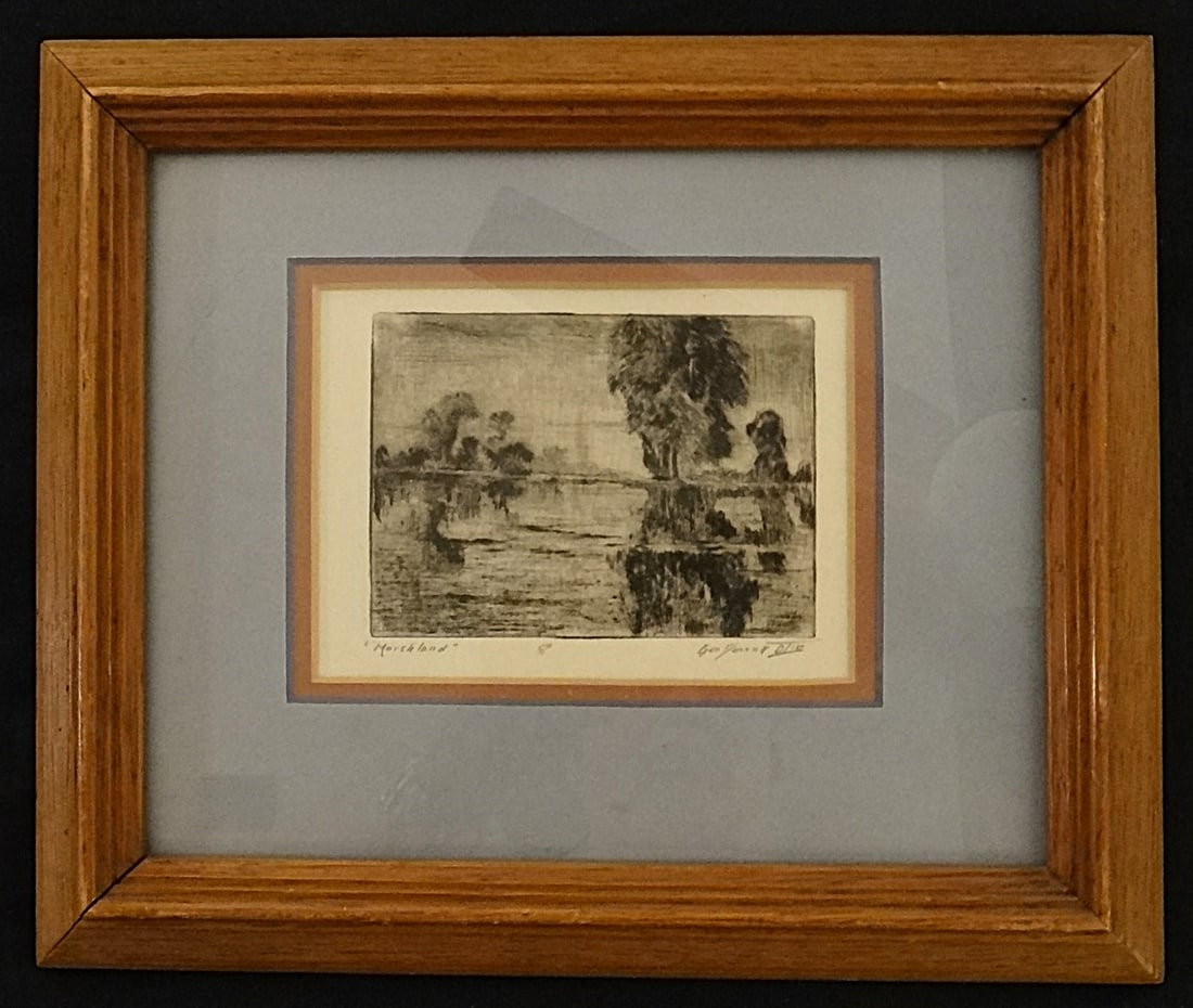 George Demont Otis Signed Etching – Marshland - 2