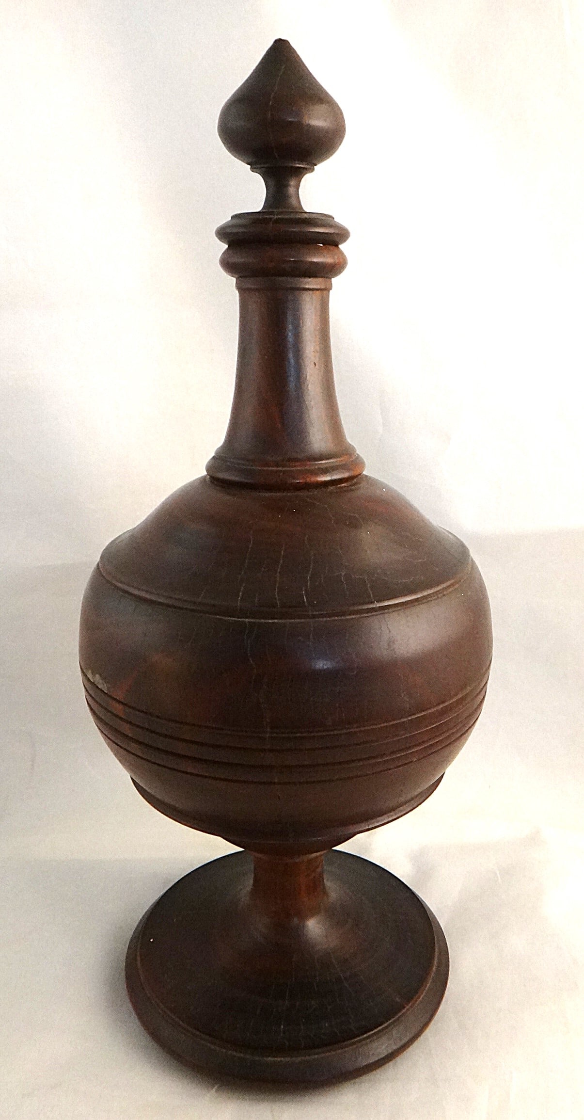 Rare English Georgian/Regency Lignum Vitae Turned Wood Bottle (1 of 9)