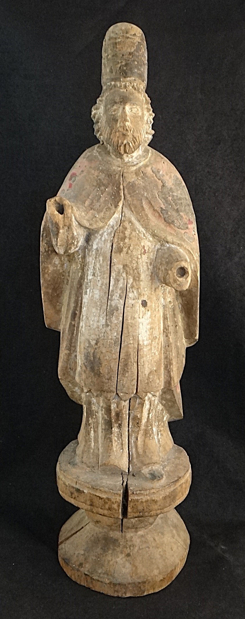 Large Spanish Colonial Carved Wood Santos of a Saint (1 of 8)