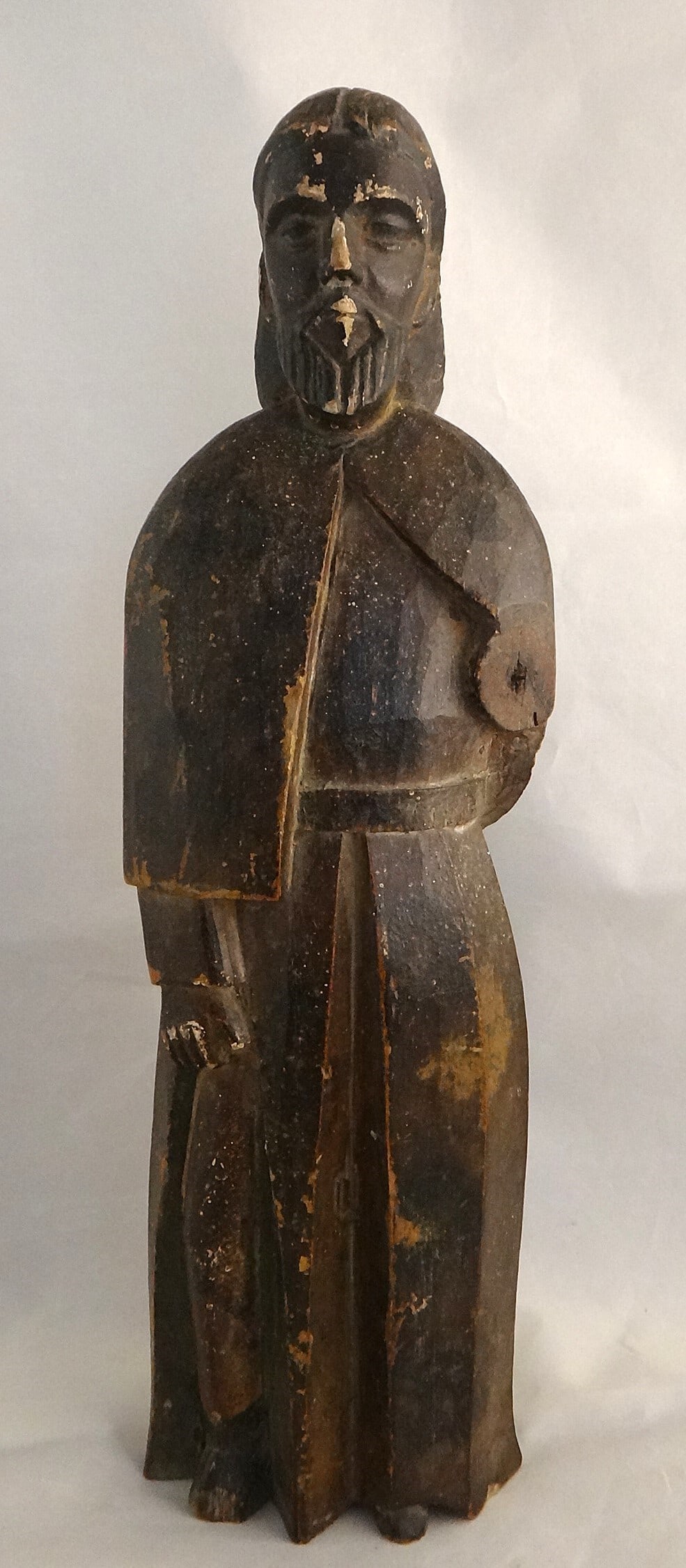 Antique 19th cent. Spanish Colonial Carved Wood Figure of a Saint (1 of 7)