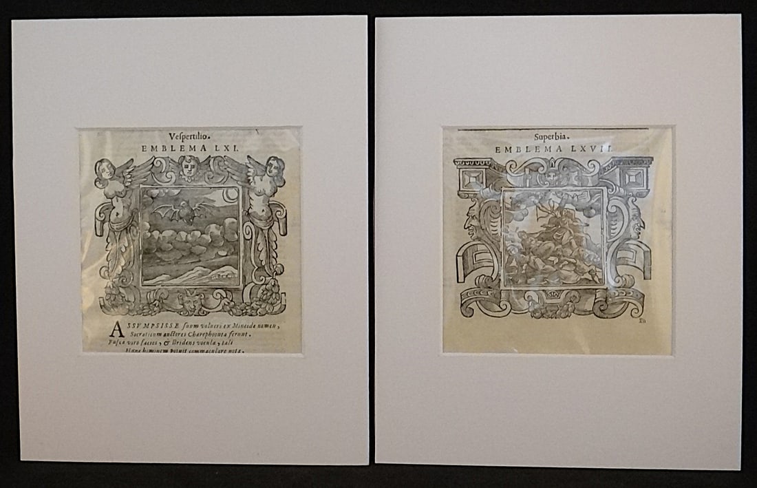 Pr. 1661 Original Family Emblems â€“ Woodcuts with Latin with various (1 of 5)