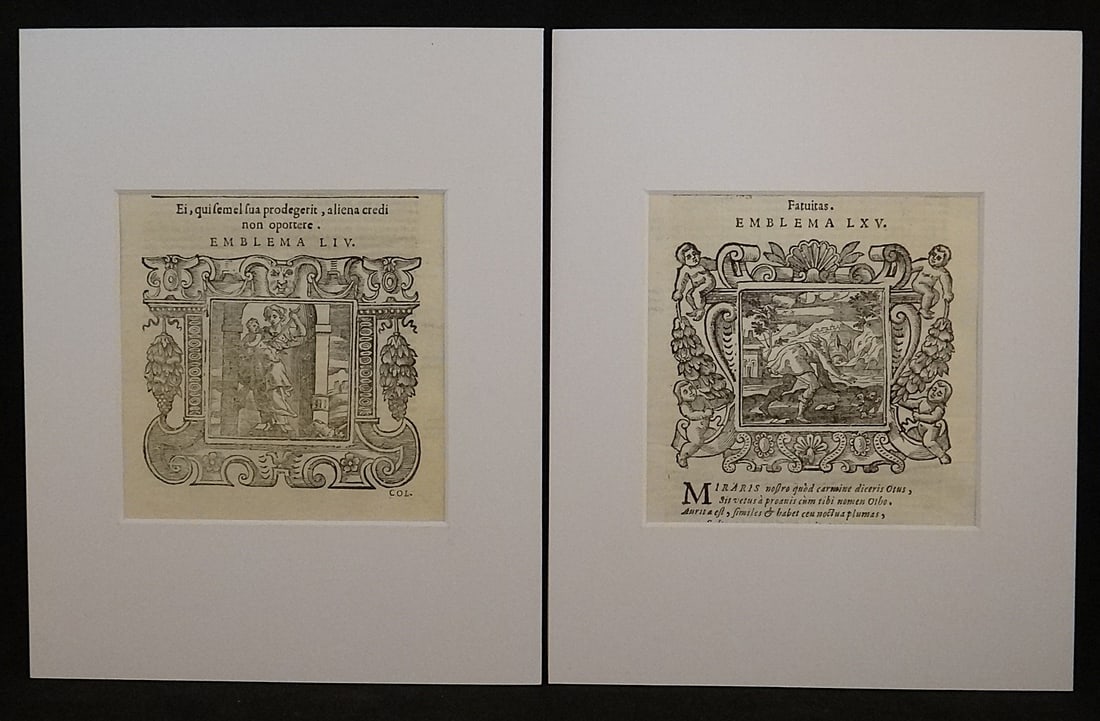 Pr. 1661 Original Family Emblems – Woodcuts with Latin with various