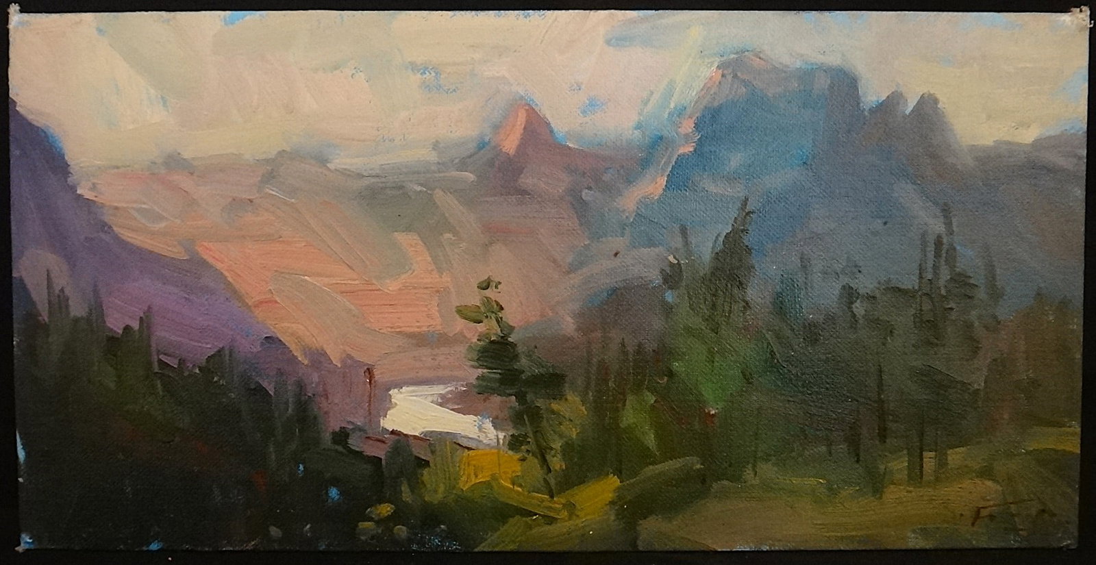 Guido Frick Impressionist oil painting: High Country Mountains (1 of 4)