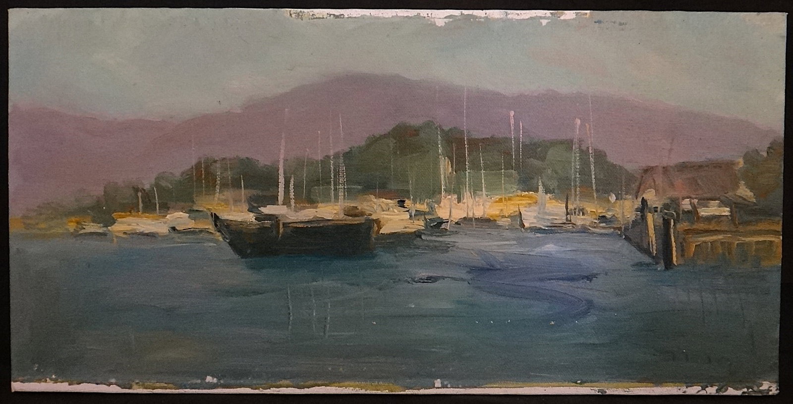 Guido Frick Impressionist oil painting: Renate, Harbor & Dock (1 of 5)
