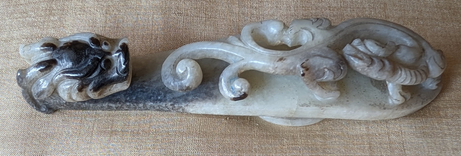 18/19th c. Chinese Carved Jade Buckle in Dragon Form (1 of 7)