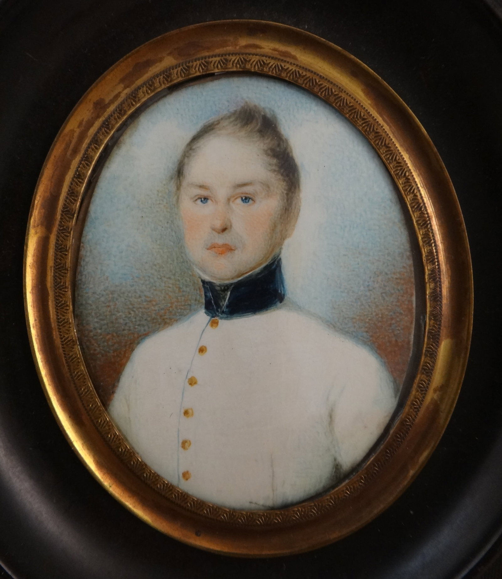Austrian Infantry HP Portrait of a Young Officer Soldier c. 1830's/40's. (1 of 3)