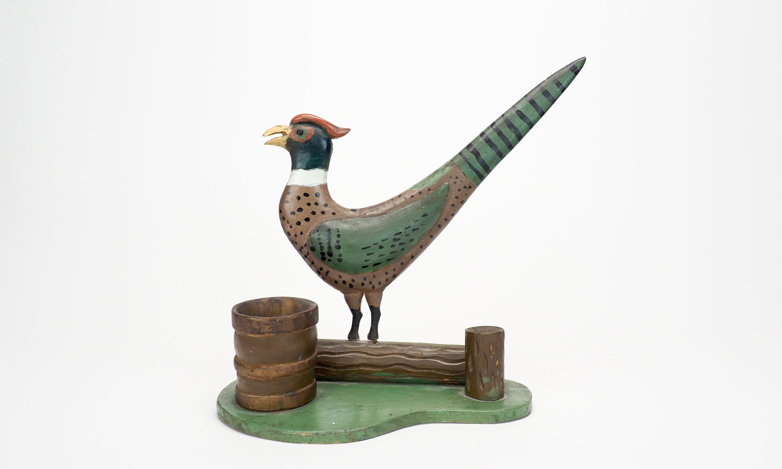 Folk Art Carved Pheasant Scene - Alfred Anderson (1 of 10)