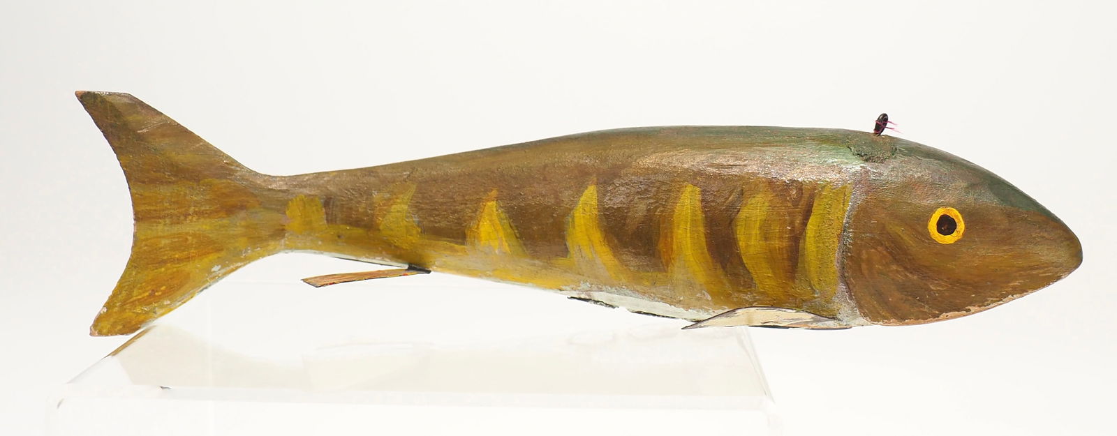 Ken Bruning - Rare Perch Decoy: Ken Bruning (1919-1974) Rogers City, MI c.1940 7.75" long Very rare hand carved perch decoy by Brunning. Referred to as the only one known in an article on Ken Brunning in Hunting & Fishing Collectibl