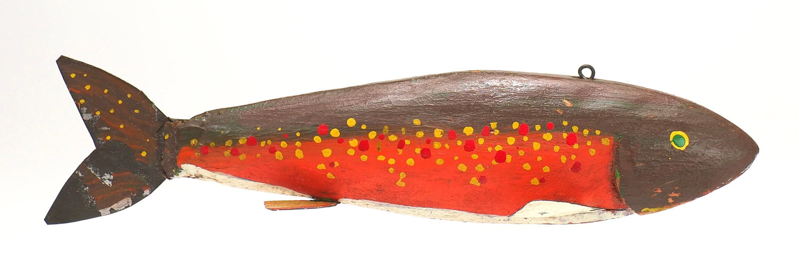 Ken Bruning - Rare Brown Trout Decoy: Ken Bruning (1919-1974) Rogers City, MI c.1940's 7" long Very rare hand carved brown trout decoy by Brunning. Referred to as a rare species in an article on Ken Brunning in Hunting & Fishing Collectib