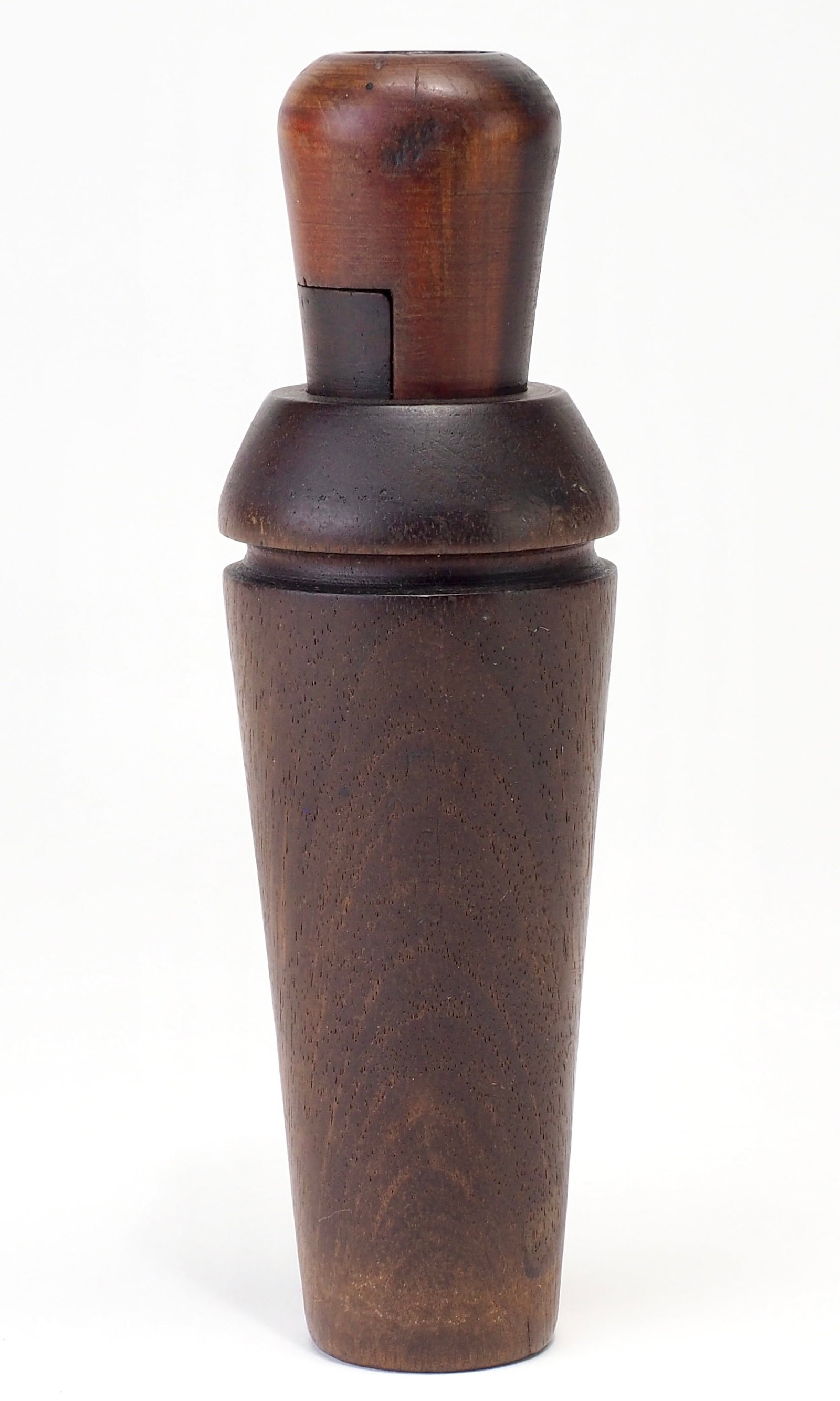 E.S. Stofer - Slope Shoulder Duck Call: E.S. Stofer (1886-1958) Kansas City, MO c.1938 5" Flat end insert circa 1938. Stamped E. STOFER K.C. M.O. on side of barrel Though little is known about Dr. Stofer himself, who served as a medic in