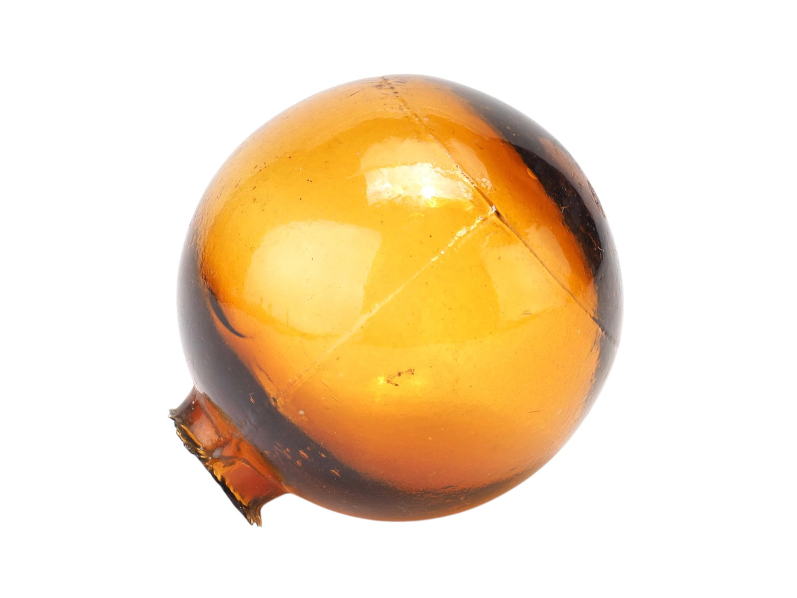 Three Piece Brown Glass Target Ball: Roughly 2 3/5ths wide. No markings Provenance: Mike Fortney Collection