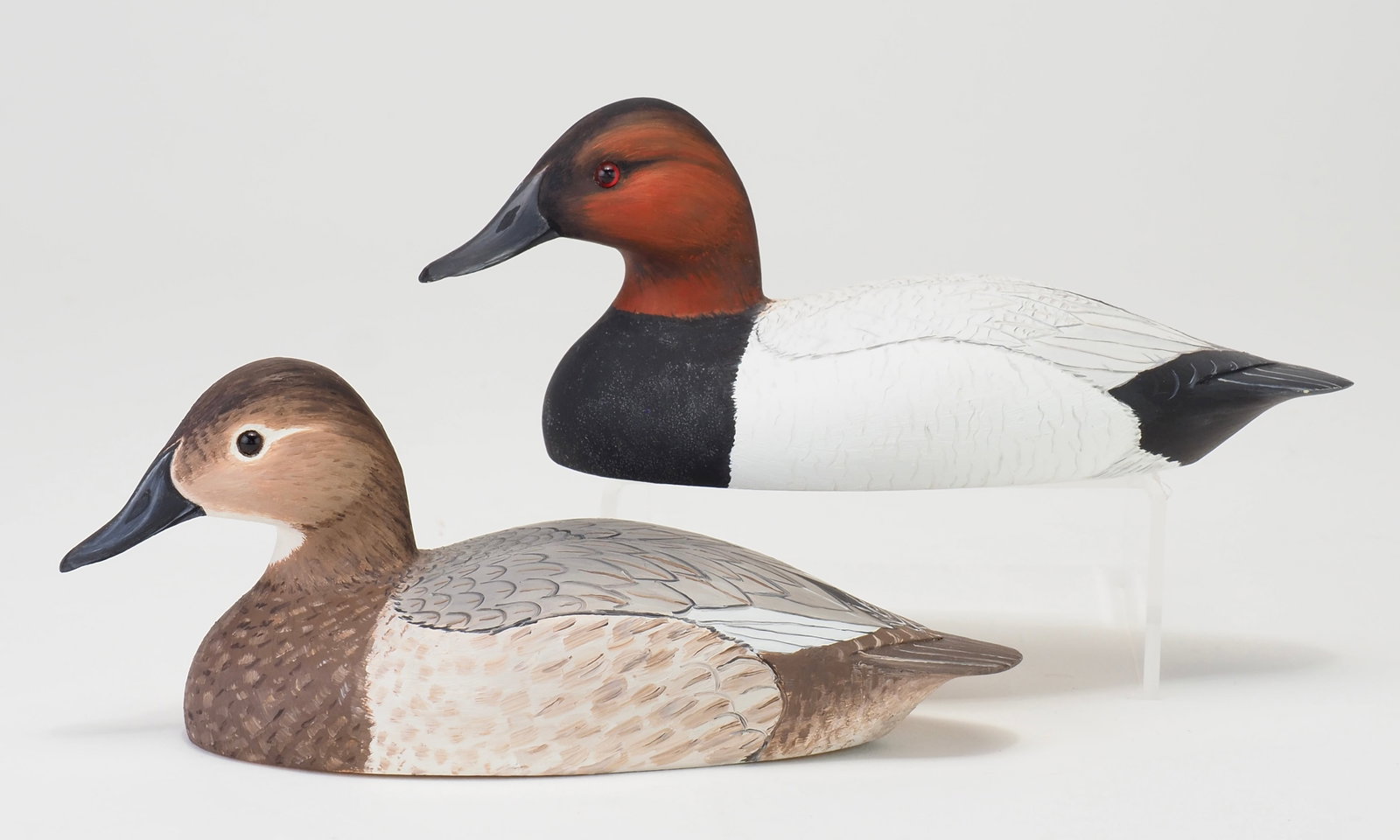 Katy Perdew Seibert - Mini Canvasback Pair: Katy Perdew Seibert (1960-2022) Henry, IL, 2000 5.75" each The grand daughter of Charles H. Perdew (1874-1963). Signed and dated 2000 Condition: Excellent and original