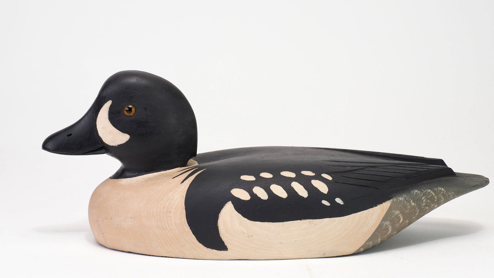 Davey Nichol - Rare Barrows Goldeneye: Davey W. Nichol (1890-1977) Smith Falls, Ontario, Canada 13" long An incredibly rare species for this maker. Carved in his retirement period when he was on an open mission to carve most every species