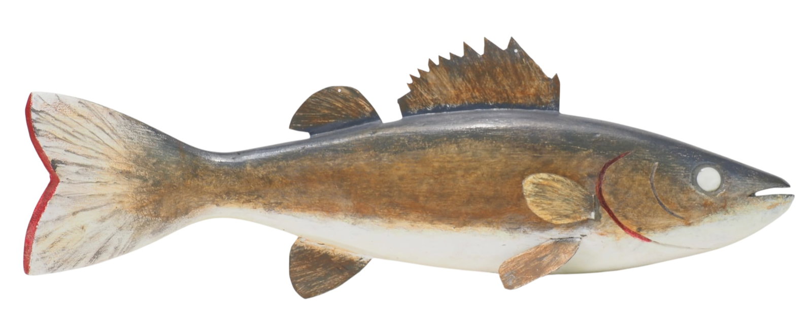 George Aho - Walleye : George J. Aho (1911-1994) Rapid City, MI 16.5" Carver signed and dated 11/21/86 on bottom of body. Sometime in the early 20's and 30's George began to perfect fish carving, learning from the most