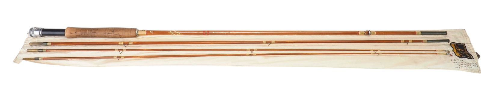 William "Bill" Southam - Monty Fly Rod: William Lionel "Bill" Southam (1899-1968) New South Wales, Australia c.1954 9 ft 5 3/4 oz wt Comes with original rod tube and sleeve. According to a 1954 "Anglers' Guide" catalog advertisement the