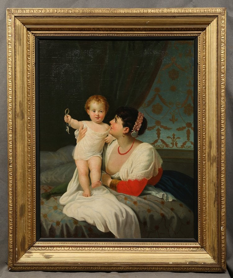 Woman and Child Portrait, signed Jean-Auguste-Dominique Ingres (French) (1 of 20)