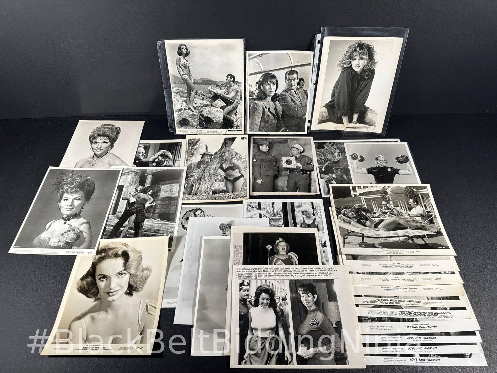 Press, Publicity & Movie Still Photos: 28 assorted press, publicity and movie still photos to include an NBC press photo and a publicity photo of the television show “The Last Precinct” with Yana Nirvana, a UPI press photo of B