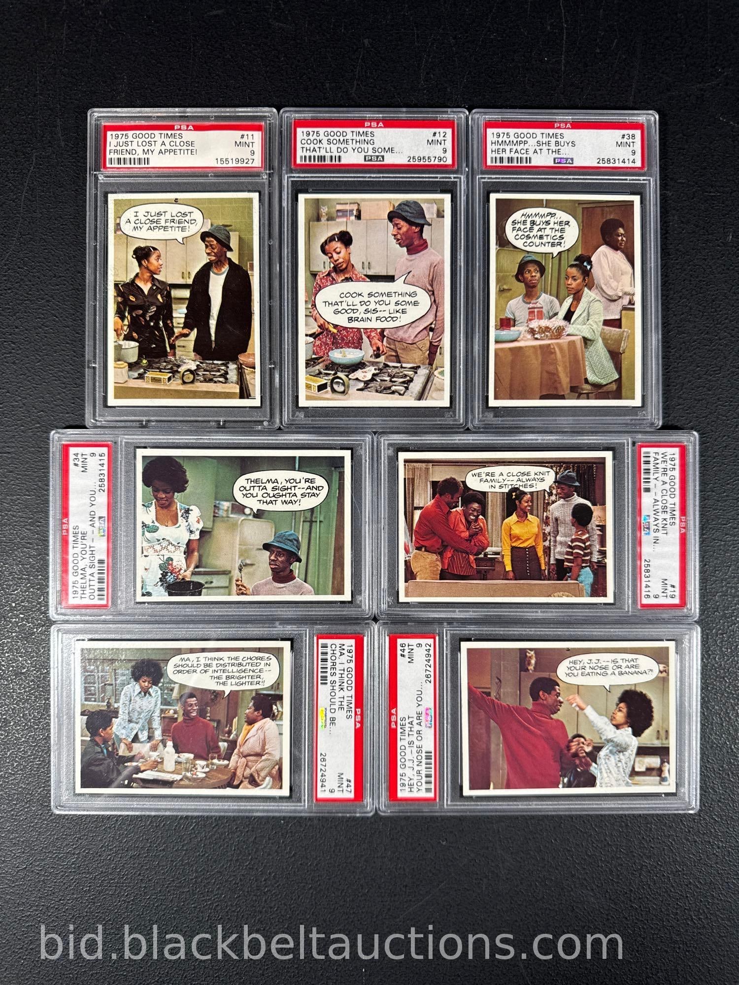 Seven Graded 1975 Good Times Trading Cards (1 of 8)