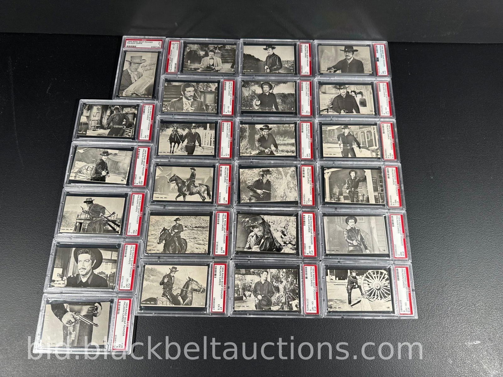 PSA Graded Set 1959 Rinso Soap Paladin Cards (1 of 20)