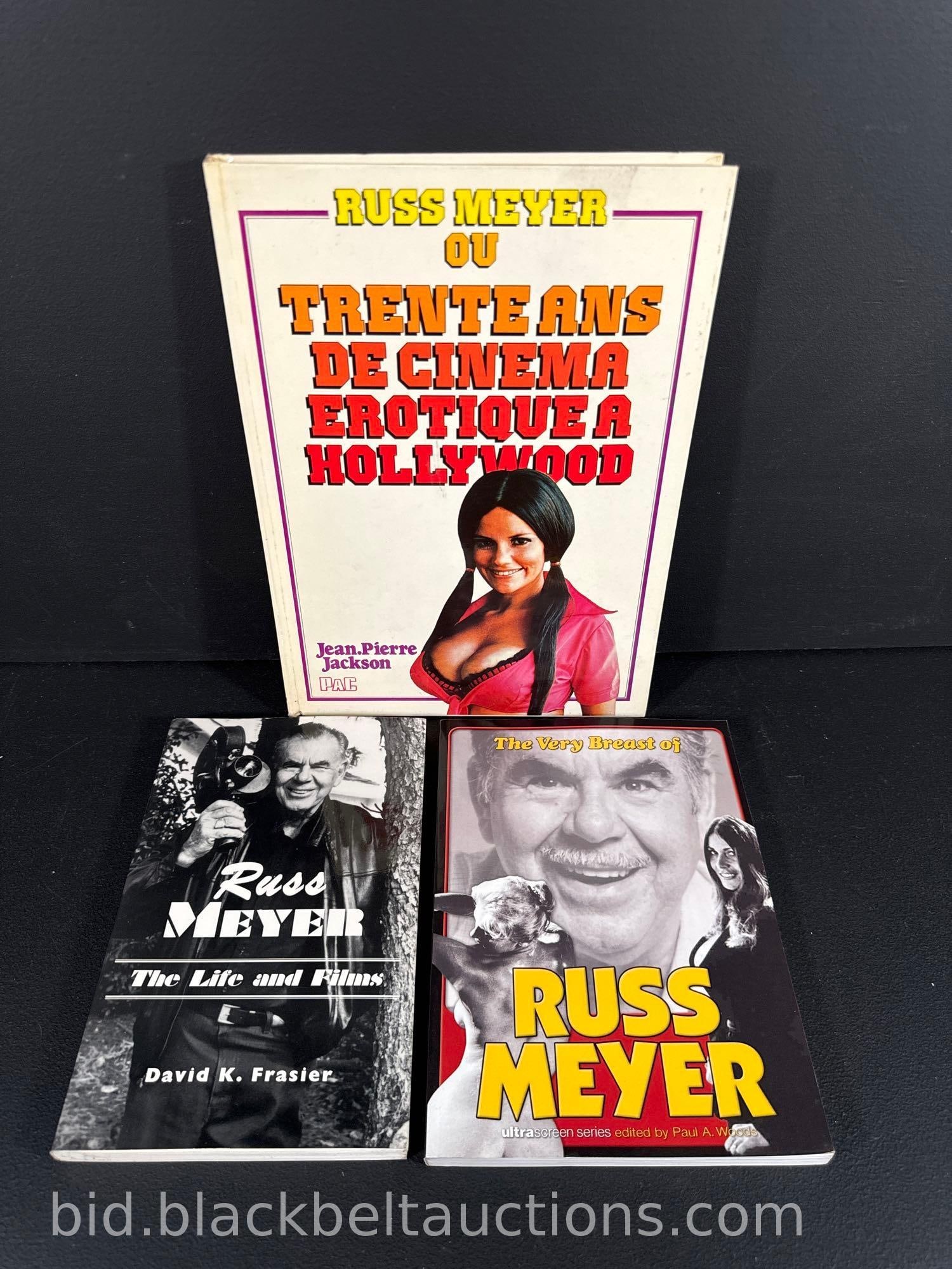 Three Books on Russ Meyer: Three books on Russ Meyer to include: “Russ Meyer the Life and Films” by David K. Frasier 1990 ”The Very Breast of Russ Meyer” by Paul A. Wood Stated First Printi