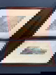 Three Wallace Nutting Hand Painted Photographs: Three Wallace Nutting Hand Painted Photographs to include “Lake Bank Birches” - size including frame is 14.5” x 17.5”, “A Berkshire Brook” - size including frame is