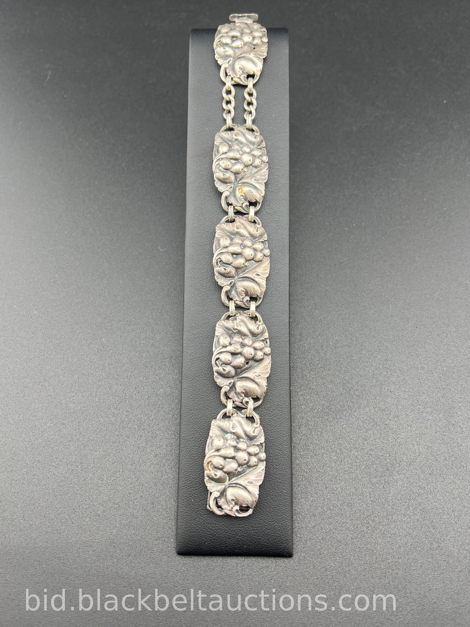 Sterling Bracelet W/ Grape Design (1 of 8)