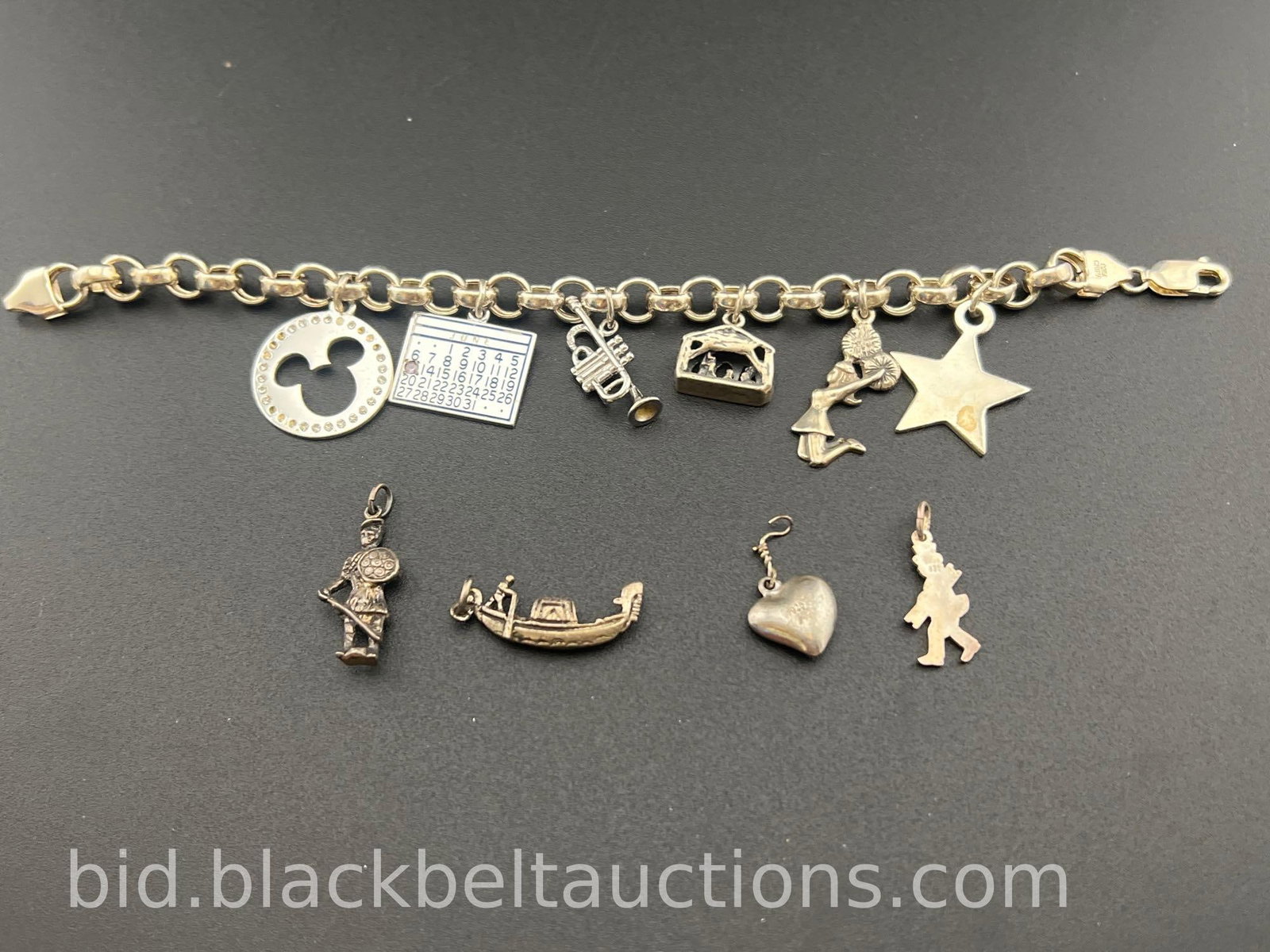 Sterling Charm Bracelet with Ten Charms (1 of 12)