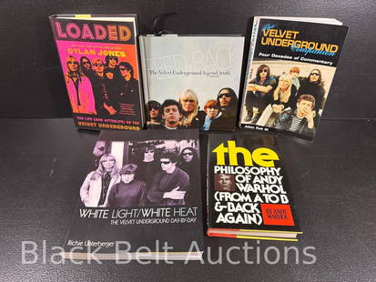 Velvet Underground and Andy Warhol Books: Lot description: Lot to include 4 books on the Velvet Underground: "Loaded: The life (And Afterlife) of the Velvet Underground" by Dylan Jones (First US Edition); "The Velvet Underground Companion: Fo