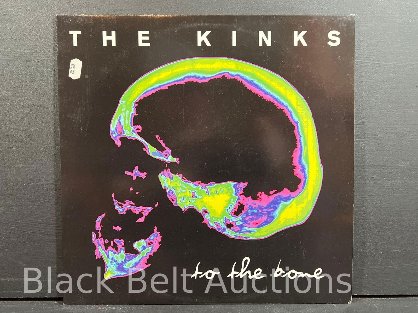 The Kinks Vintage “To the Bone” Vinyl Record: Lot description: The Kinks “To the Bone” a 1994 UK pressing on the Konk label catalog no. KNKLP1. The cover has minor corner wear and is in excellent condition. The vinyl has a minor scuff