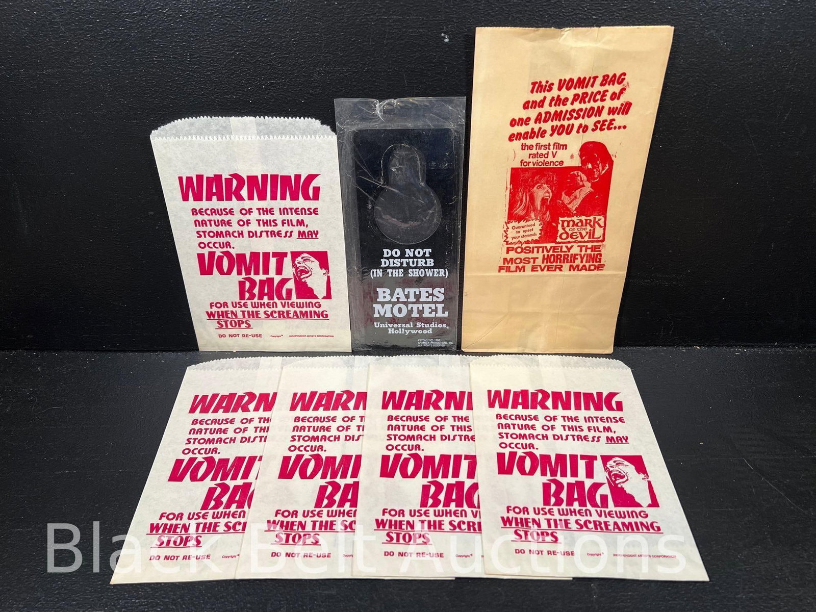 Bates Motel Doorknob Sign & Theater Barf Bags (1 of 11)