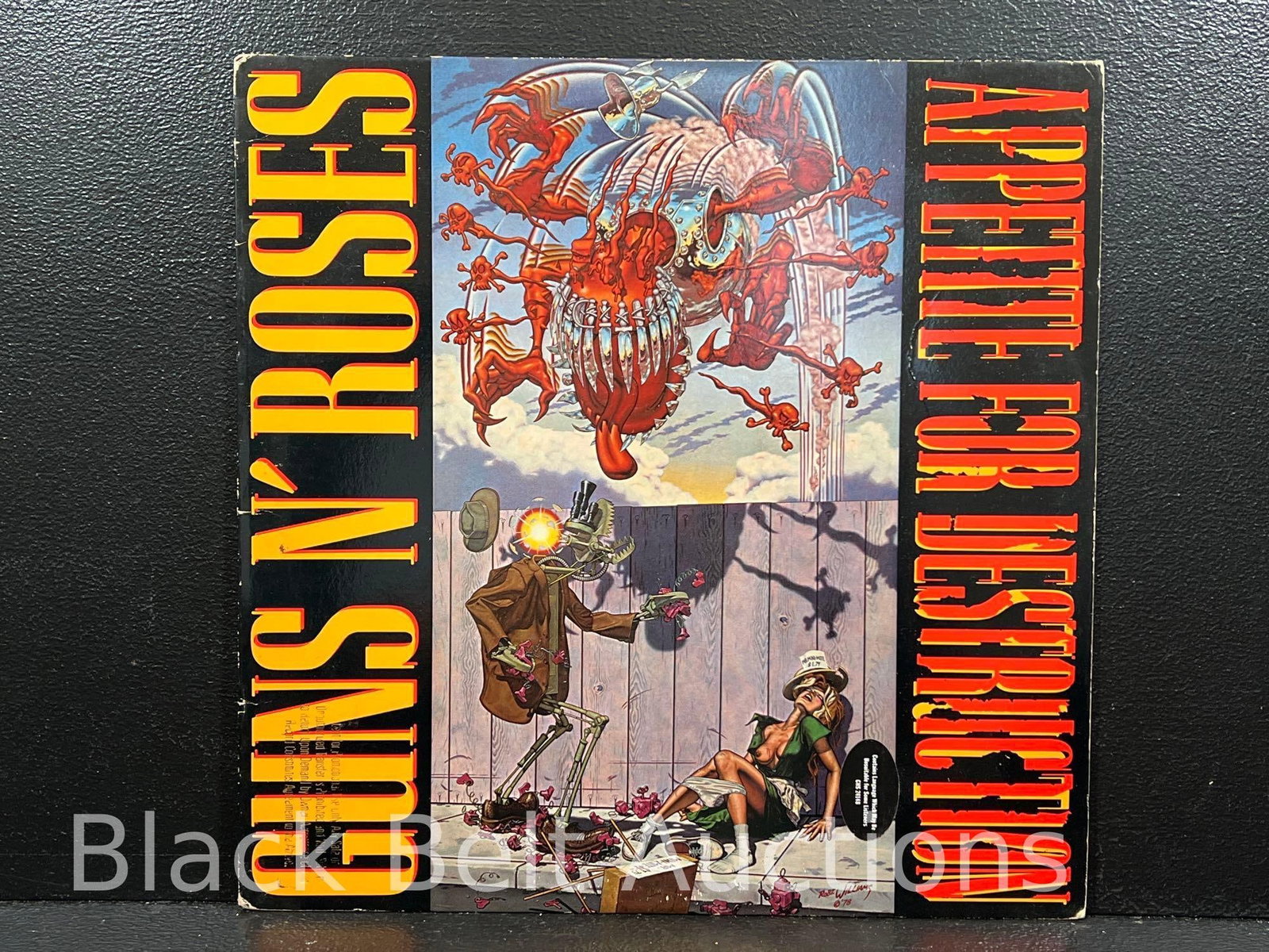 Guns N’ Roses "Appetite for Destruction" Banned Cover: Lot description: Original 1987 US pressing of Guns N’ Roses’ "Appetite for Destruction" on the Geffen label catalog no. XXXG 24148. The cover art on this record is based on a painting by R