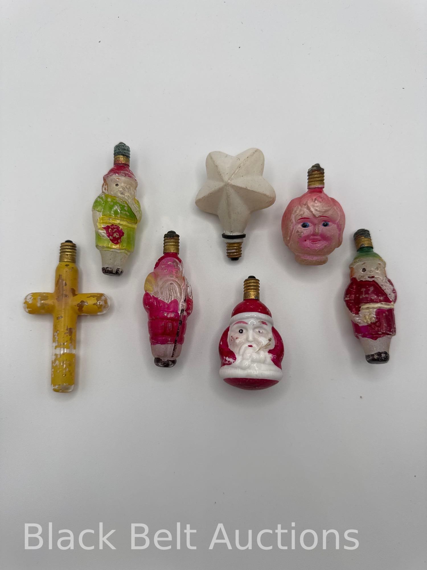 7 Figural Vintage Christmas Light Bulbs (1 of 8)