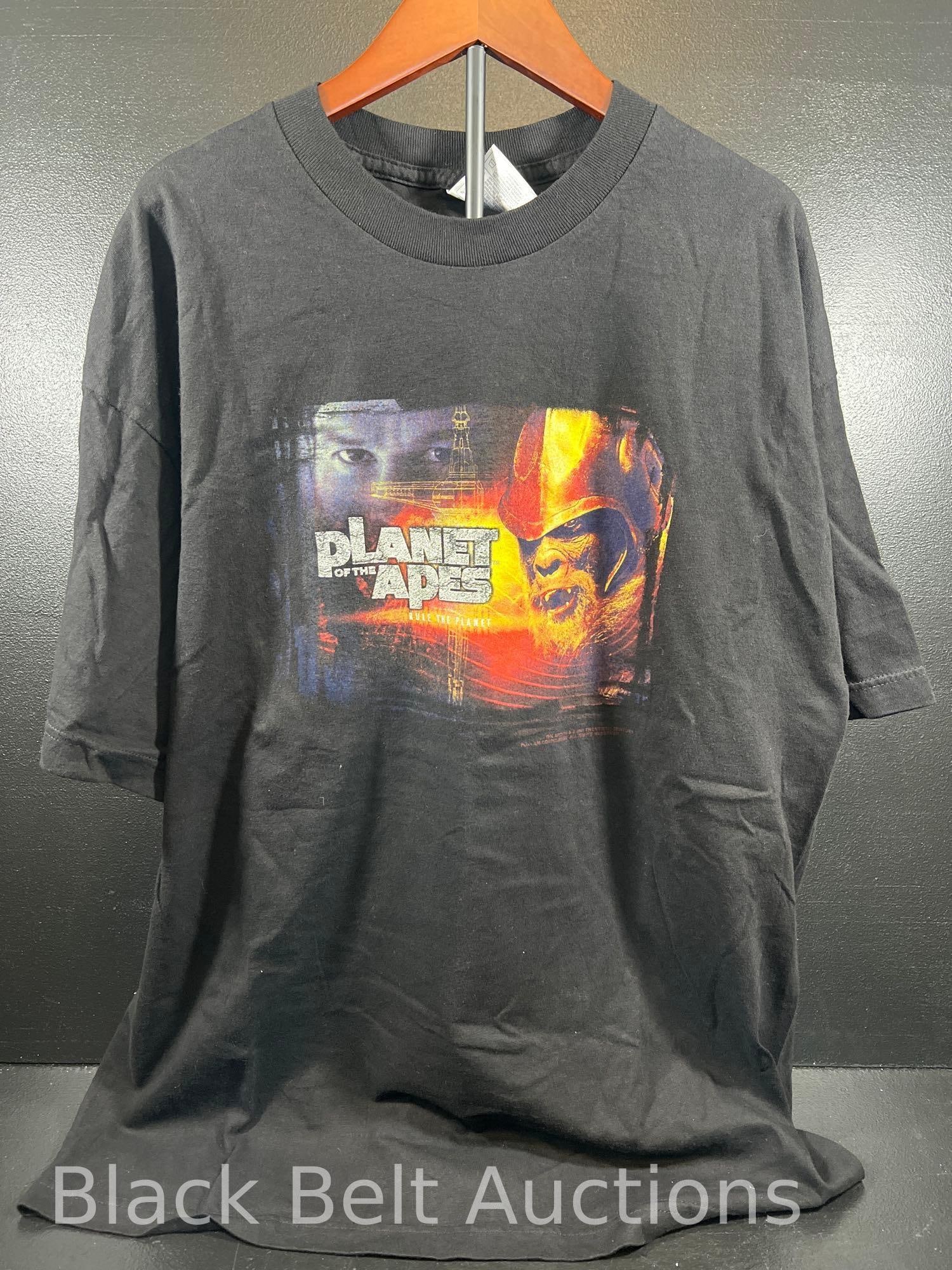 Planet of the Apes Promotional T Shirt: Lot description: Vintage 2001 “Planet of the Apes - Rule the Planet” promotional T Shirt made by Alstyle Apparel & Activewear (AAA) size XL. Single sided, double stitched, excellent