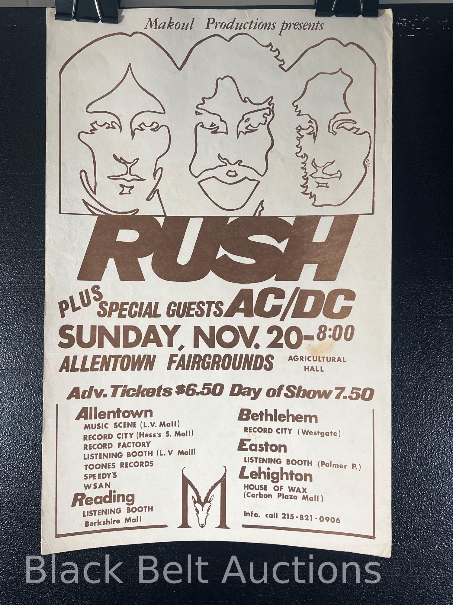 Vintage 1977 Rush Concert Poster (1 of 5)