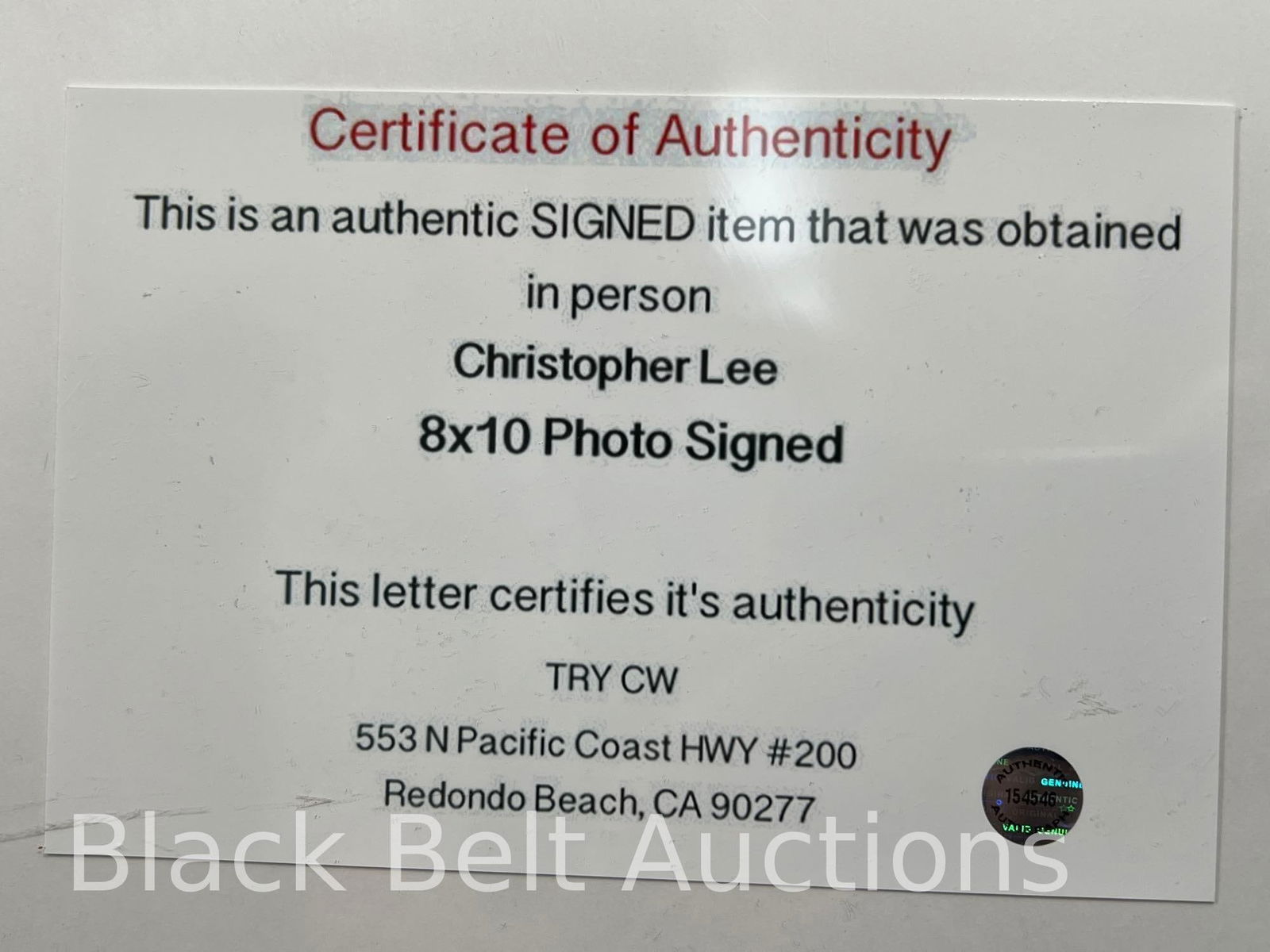 Christopher Lee Record and Signed Photo - 9