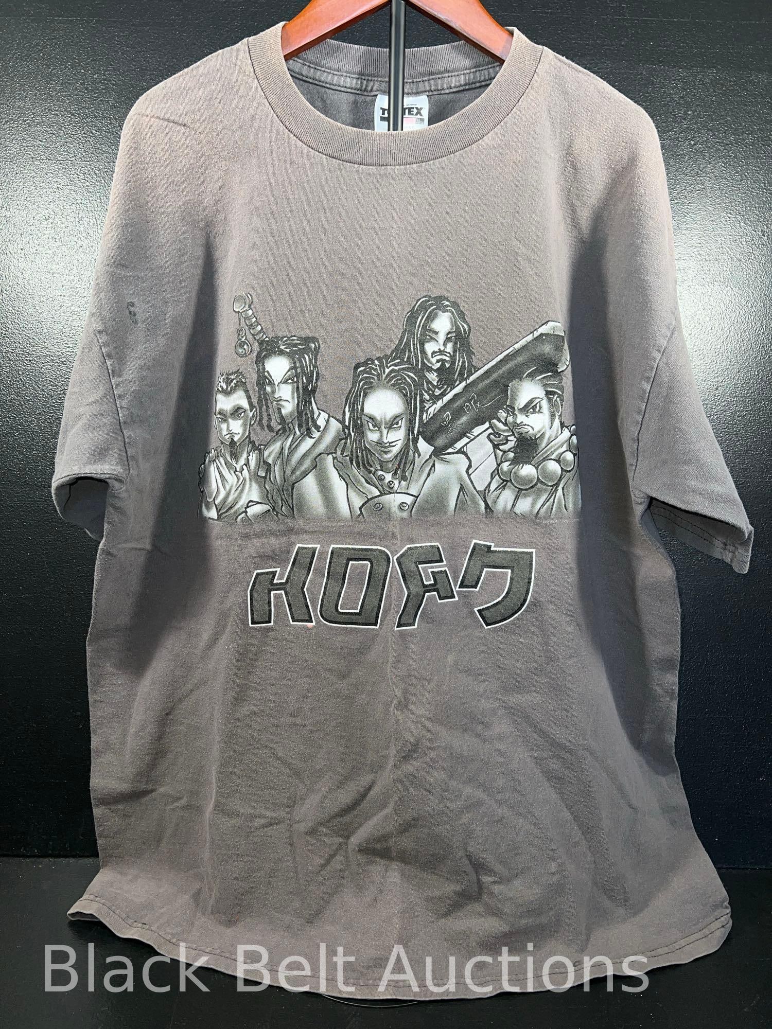 Vintage Korn Anime Style T-Shirt XL: Lot description: Vintage 100% Cotton double stitch anime style Korn t-shirt size extra large. Made by Tultex. Some staining. Measures 23 inches from armpit to armpit and 29 inches high. Additional sal