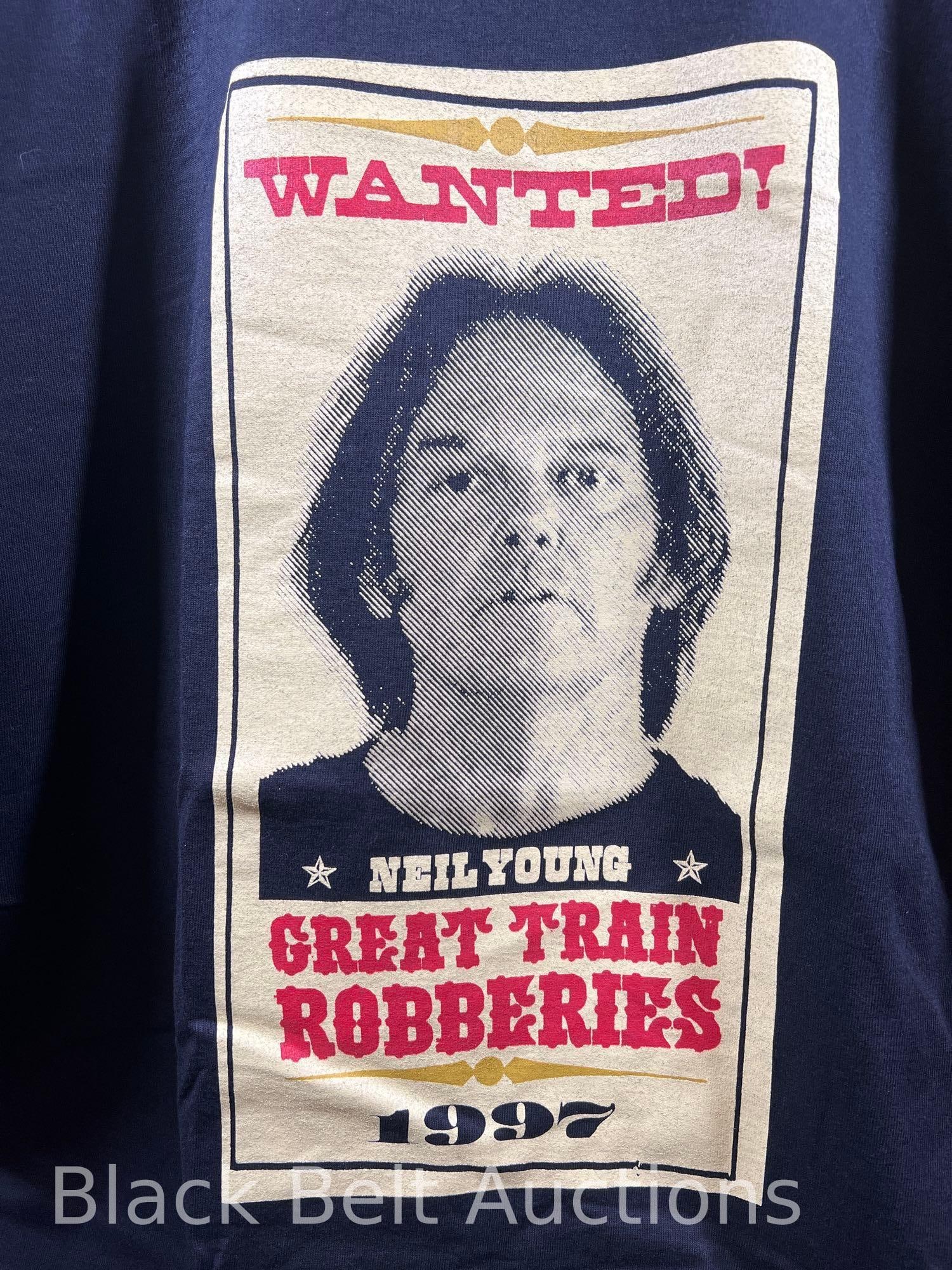 Neil Young 1997 Great Train Robberies Tour Shirt XL - 2