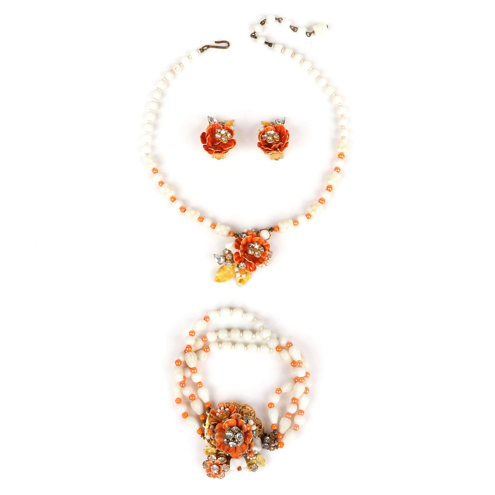 Miriam Haskell parure necklace, bracelet and earring (1 of 6)