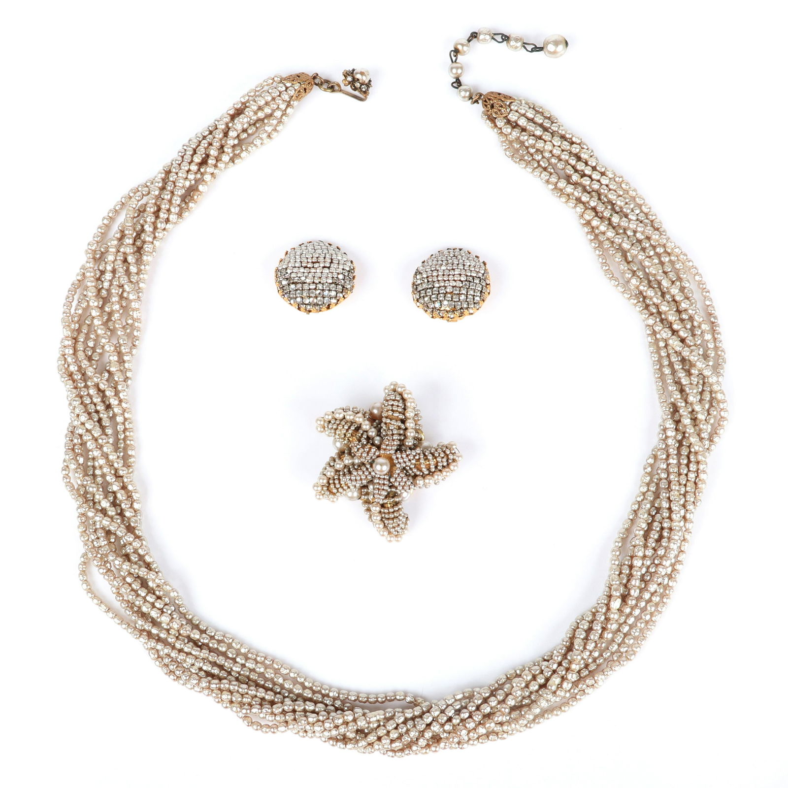 Miriam Haskell 3pc group; 10-strand seed pearl (1 of 7)