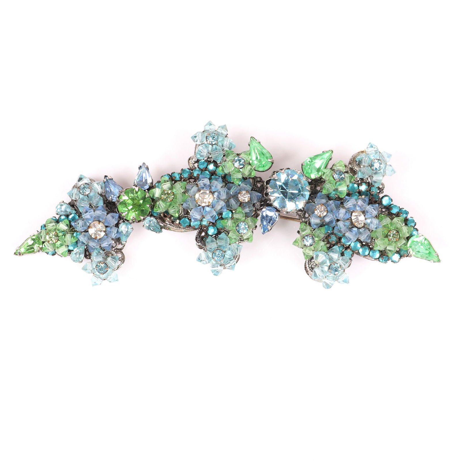 Large Eugene vintage green and aqua blue crystal and (1 of 5)